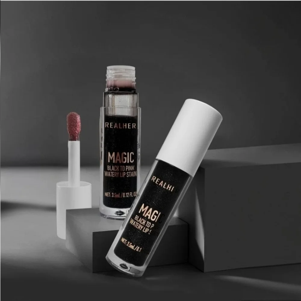 REALHER Magic Black to Pink Watery Lip Stain – pH Color Changing